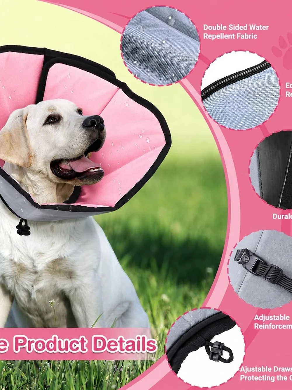 Pink Ipetstation Soft Pet Recovery Cone